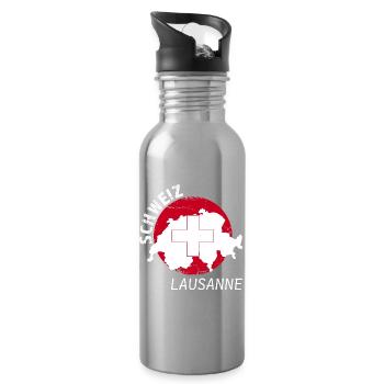 Lausanne - Trinkflasche mit integriertem Trinkhalm - Lightsilver - Rechts