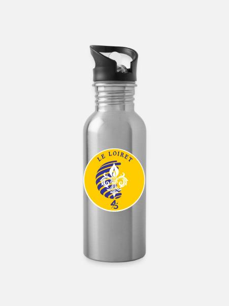 Fleur de Lys Loiret 45 - Gourde avec paille intégrée - argent clair