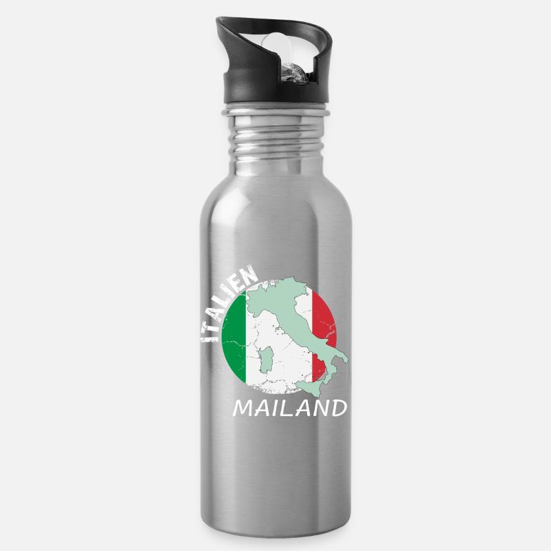 Milan - Gourde avec paille intégrée - argent clair