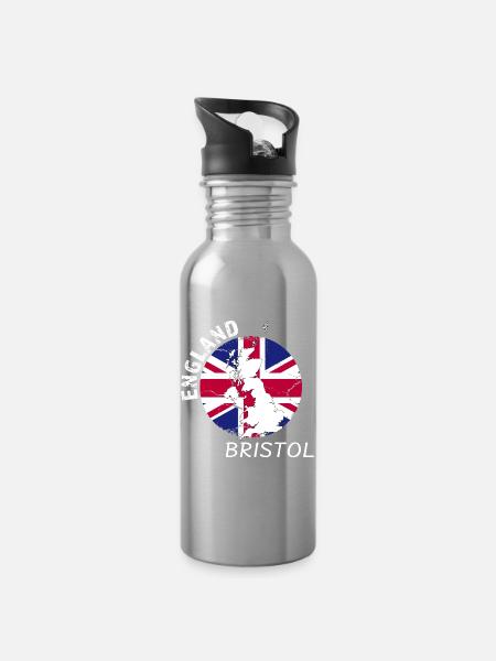 Bristol - Trinkflasche mit integriertem Trinkhalm - Lightsilver