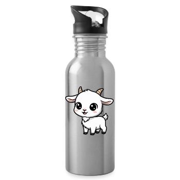 Kawaii Kid Figur - Trinkflasche mit integriertem Trinkhalm - Lightsilver - Rechts