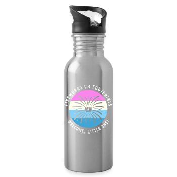 Gender Reveal New Year's Eve New Year New Year - Water bottle with straw - silver - Right