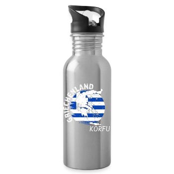 Korfu - Trinkflasche mit integriertem Trinkhalm - Lightsilver - Rechts