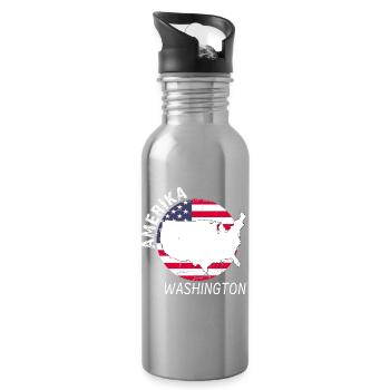 Washington - Trinkflasche mit integriertem Trinkhalm - Lightsilver - Rechts