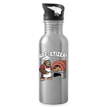 Ape-Etizer Pizza Chef - Trinkflasche mit integriertem Trinkhalm - Lightsilver - Rechts