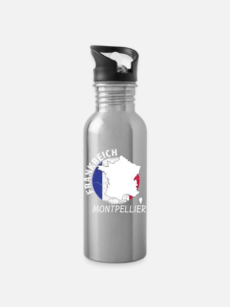 Montpellier - Trinkflasche mit integriertem Trinkhalm - Lightsilver