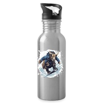 Bulle Snowboard Taurus - Trinkflasche mit integriertem Trinkhalm - Lightsilver - Rechts