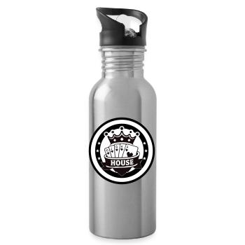 Flush royal de la maison Emblème du poker au cœur - Gourde avec paille intégrée - argent clair - Droite