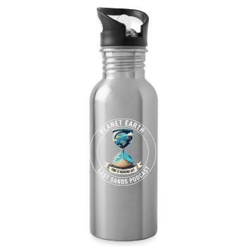 Umweltbewusste Sanduhr Erde Heilung Zeit Planet - Trinkflasche mit integriertem Trinkhalm - Lightsilver - Rechts