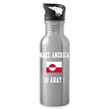 Faites disparaître l’Amérique ! - Groenland non à vendre - - Gourde avec paille intégrée - argent clair - Droite