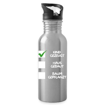 Child conceived ( house built, tree planted) white - Water bottle with straw - silver - Right