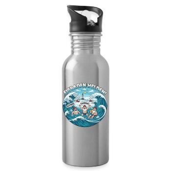 Senioren Eisbaden - Trinkflasche mit integriertem Trinkhalm - Lightsilver - Rechts