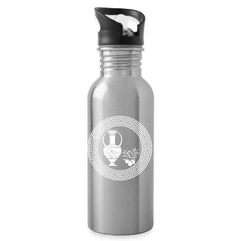 Symbol des Überflusses (Weiß) - Trinkflasche mit integriertem Trinkhalm - Lightsilver - Rechts