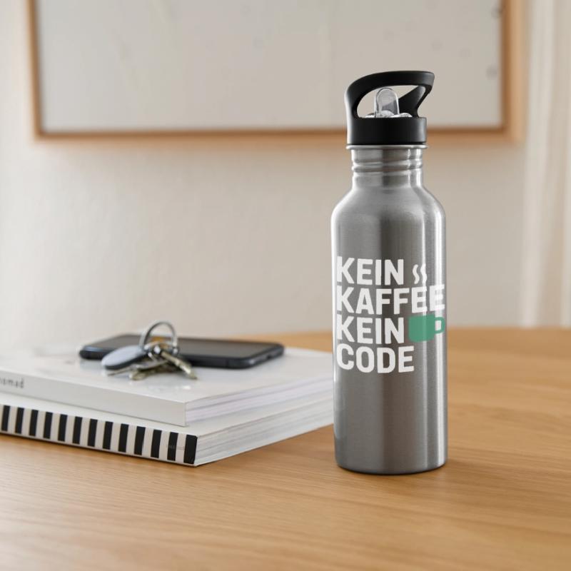 No Coffee No Code Programmer Computer Scientist Water bottle with straw