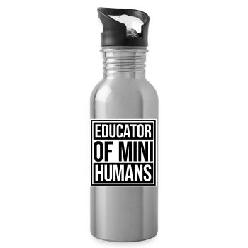 Educator Of Little Humans Teacher Funny Kids - Water bottle with straw - silver - Right