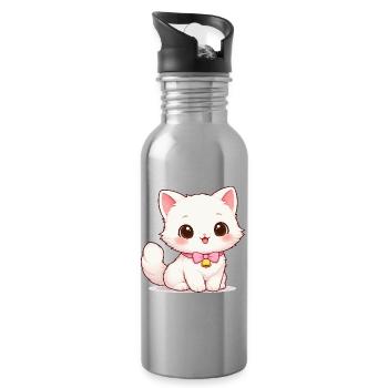 Kitten Bell Magic - Water bottle with straw - silver - Right