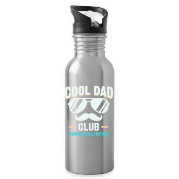 Cool Dad Club, Lustiges Vatertag Papa Hoodie - Trinkflasche mit integriertem Trinkhalm - Lightsilver - Rechts