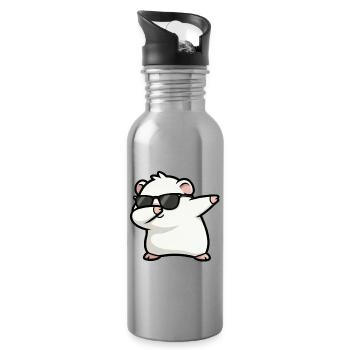 Tamponnement du blanc de cochon d’Inde - Gourde avec paille intégrée - argent clair - Droite