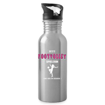 Best Footvolley Player Female Footvolleyer - Water bottle with straw - silver - Right