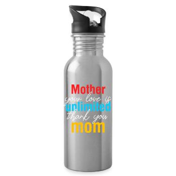 Maman, ton amour est une chemise illimitée - Gourde avec paille intégrée - argent clair - Droite