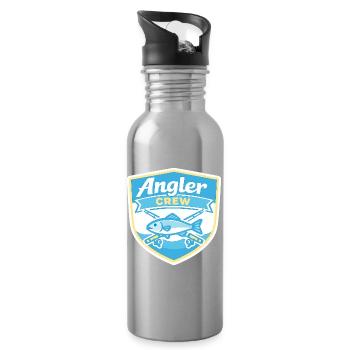 Angler Crew Shield - Water bottle with straw - silver - Right