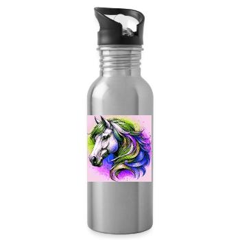 horse - Water bottle with straw - silver - Right