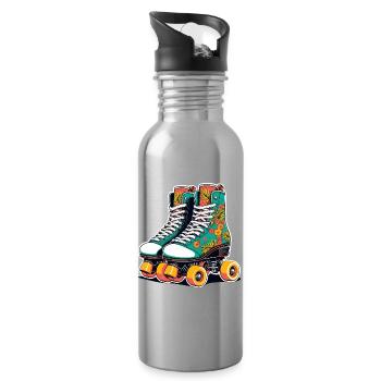 Patins à roulettes Floral Flair sarcelle - Gourde avec paille intégrée - argent clair - Droite