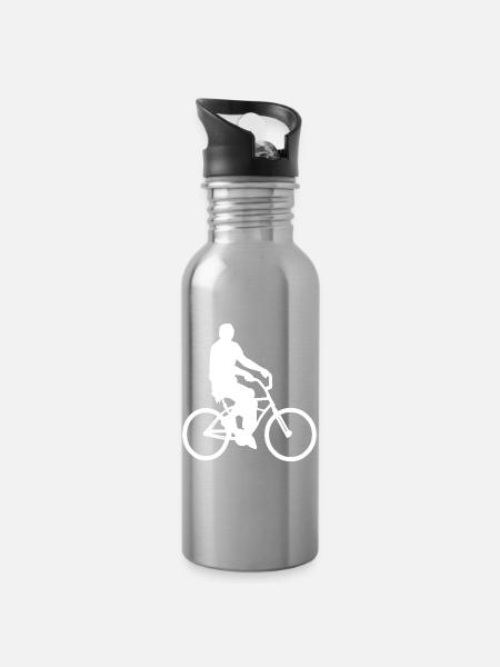 Fahrrad - Trinkflasche mit integriertem Trinkhalm - Lightsilver