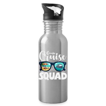 Cruise Squad Sunglasses Holiday Trip - Water bottle with straw - silver - Right