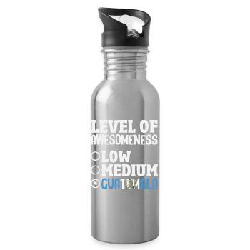 Guatemala Flag T-Shirt Pride & Home Chapín - Water bottle with straw - silver - Right