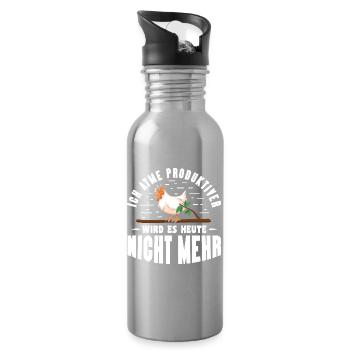 Hühnerflüsterer Huhn Hühnerhalter Hühner - Trinkflasche mit integriertem Trinkhalm - Lightsilver - Rechts
