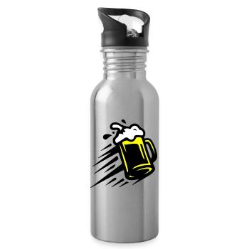 Bier Bierkrug Symbol - Trinkflasche mit integriertem Trinkhalm - Lightsilver - Rechts