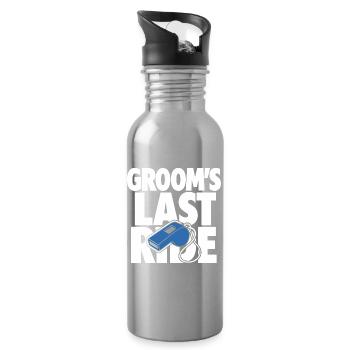 Groom’s Last Ride Whistle Design - Trinkflasche mit integriertem Trinkhalm - Lightsilver - Rechts
