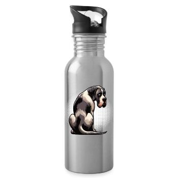 Great Dane Great Dane Owner Great Dane Fan - Water bottle with straw - silver - Right