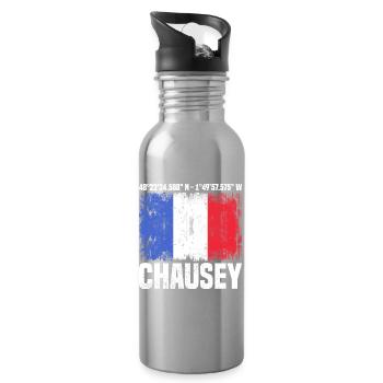 Chausey Coordinates - Water bottle with straw - silver - Right