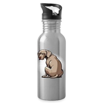 Weimaraner Weimaraner Owner Weimaraner Enthusiast - Water bottle with straw - silver - Right