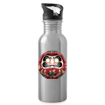 Blumenkreis-Daruma im Feststil Daruma Origami - Trinkflasche mit integriertem Trinkhalm - Lightsilver - Rechts