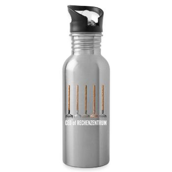 Leiter vom Rechenzentrum Gärtner Gärtnerin Garten - Trinkflasche mit integriertem Trinkhalm - Lightsilver - Rechts