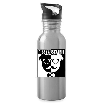 Mister Staffie - 011 - Water bottle with straw - silver - Right