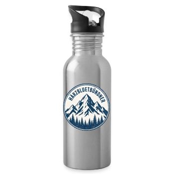 Bündner - Trinkflasche mit integriertem Trinkhalm - Lightsilver - Rechts