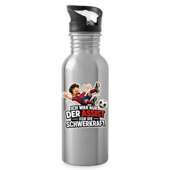 Fussball Assist für die Schwerkraft Sport Humor - Trinkflasche mit integriertem Trinkhalm - Lightsilver - Rechts
