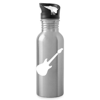 Guitar Music Gift Musician - Water bottle with straw - silver - Right