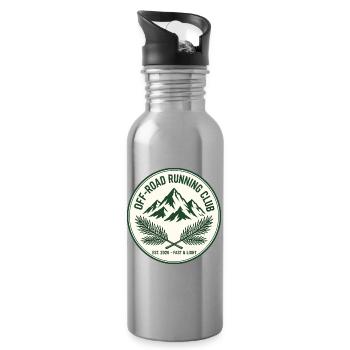 Off-Road Running Club - Water bottle with straw - silver - Right