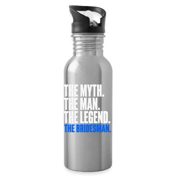 The Myth The Man The Legend The Bridesman - Water bottle with straw - silver - Right