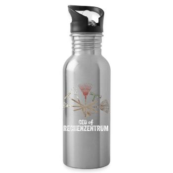 Rechenzentrum Gärtner Gartenarbeit - Trinkflasche mit integriertem Trinkhalm - Lightsilver - Rechts