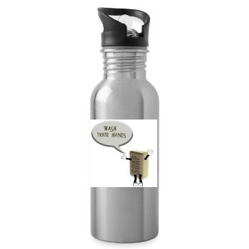 Lave-toi les mains - Gourde avec paille intégrée - argent clair - Droite