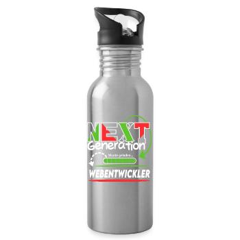 Webentwickler  Next Generation Beruf Arbeit Mann  - Trinkflasche mit integriertem Trinkhalm - Lightsilver - Rechts