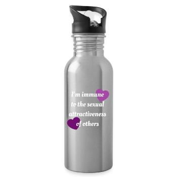 Asexuelle Immunität - Trinkflasche mit integriertem Trinkhalm - Lightsilver - Rechts