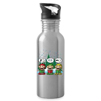 joyeux noel - Water bottle with straw - silver - Right