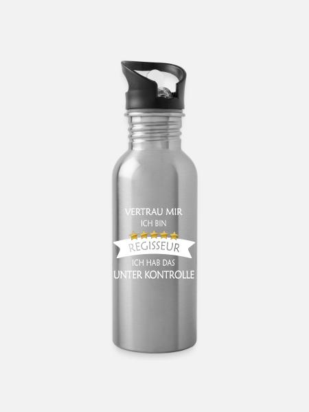 Vertrau mir Regisseur - Trinkflasche mit integriertem Trinkhalm - Lightsilver
